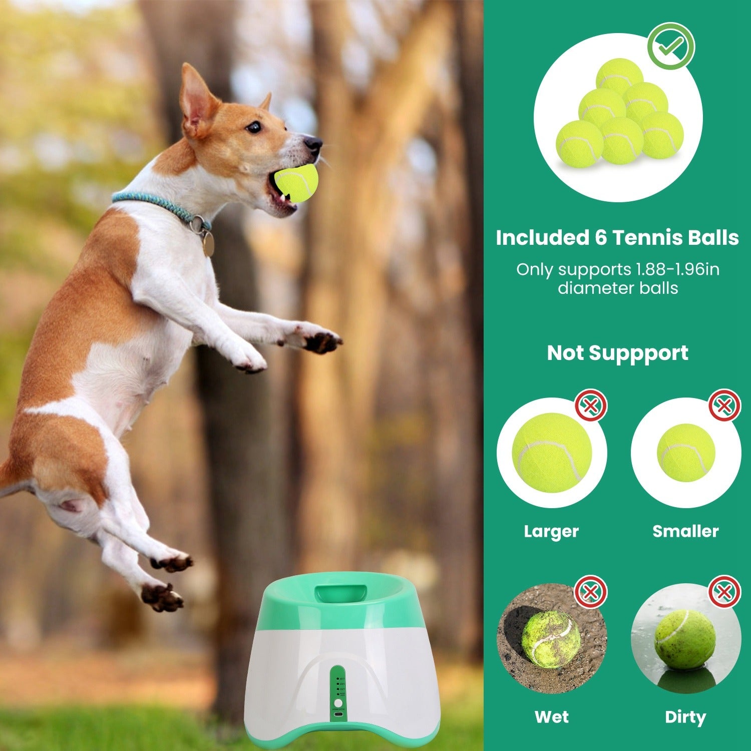 Automatic Dog Ball Launcher with 6 Balls (3 Distance Settings)